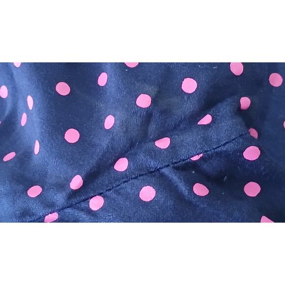 J Peterman Shirt Dress Fit & Flare Dark Blue Pink Polka Dots Maxi Size‎ 12 - Picture 7 of 7